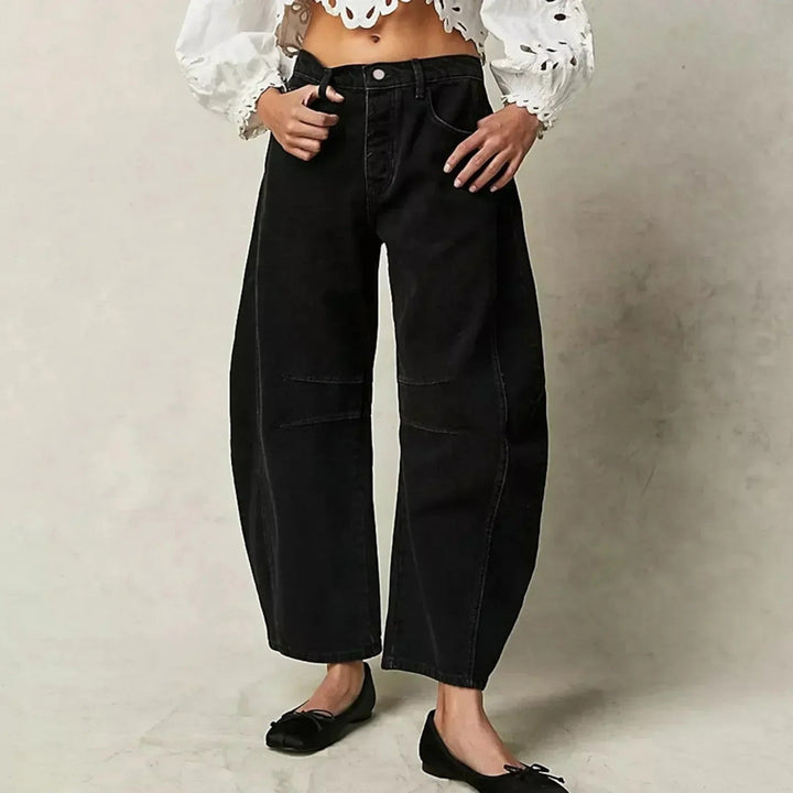 Calista | Pantaloni In Denim Casual A Gamba Larga Per Donna