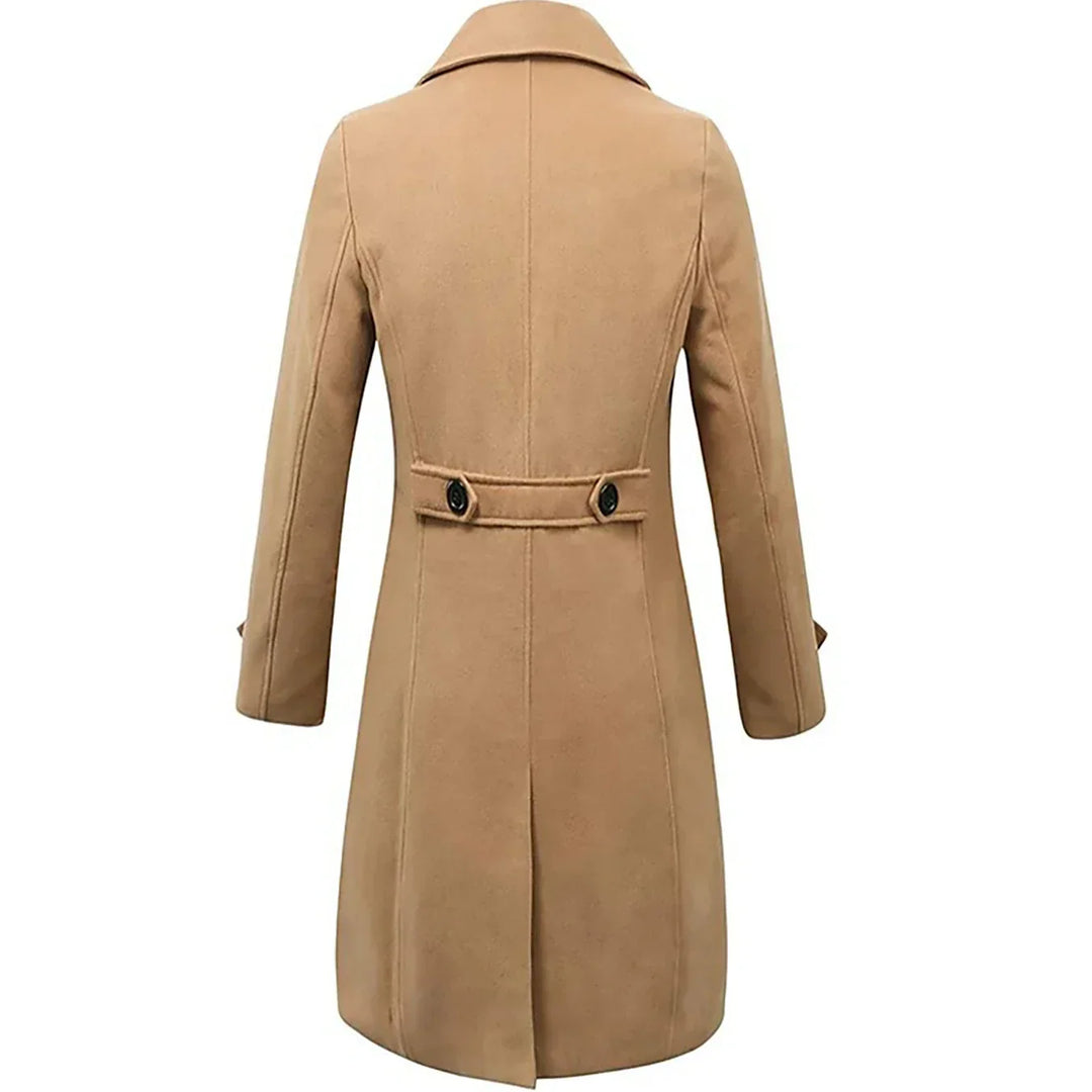 Edward Trench Coat Uomo in Lana – Cappotto Doppiopetto Elegante Slim Fit Stile Classico