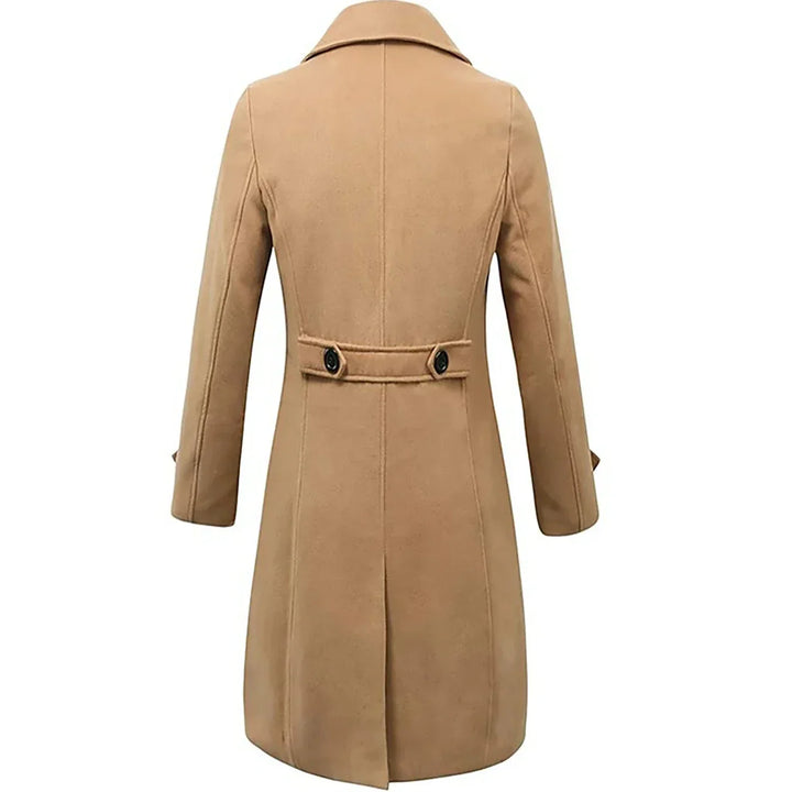 Edward Trench Coat Uomo in Lana – Cappotto Doppiopetto Elegante Slim Fit Stile Classico