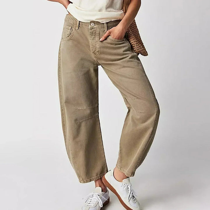 Calista | Pantaloni In Denim Casual A Gamba Larga Per Donna