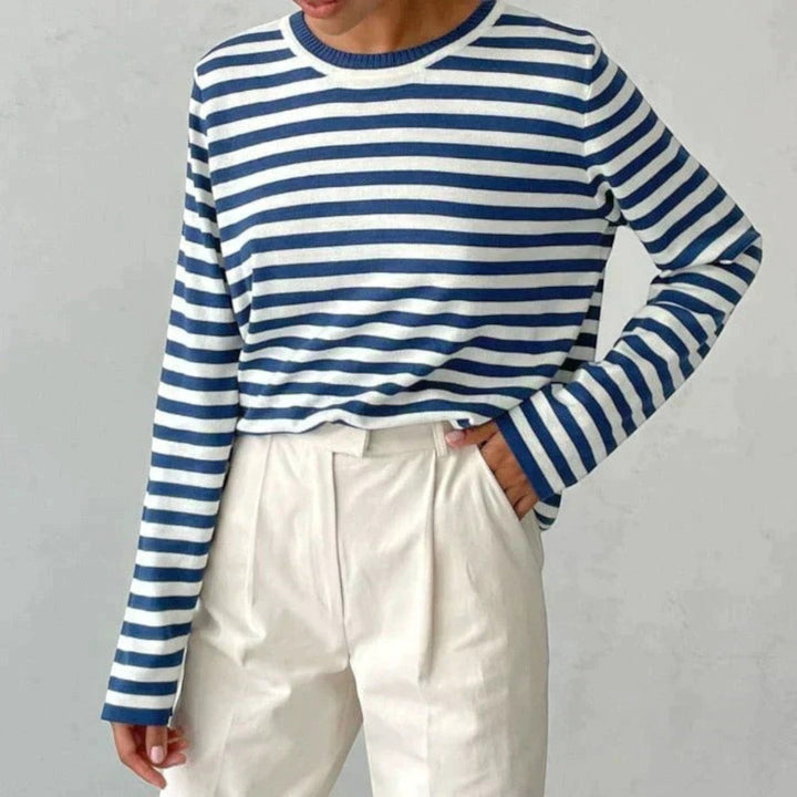 Aurora | Tricou clasic cu dungi și mâneci lungi pentru femei