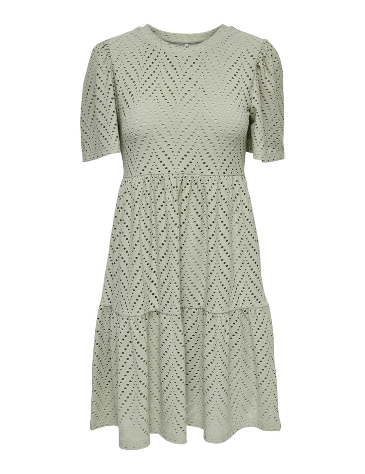 Althea Vestito Mini Donna – Maniche Corte, Motivo Traforato & A-Line Estivo