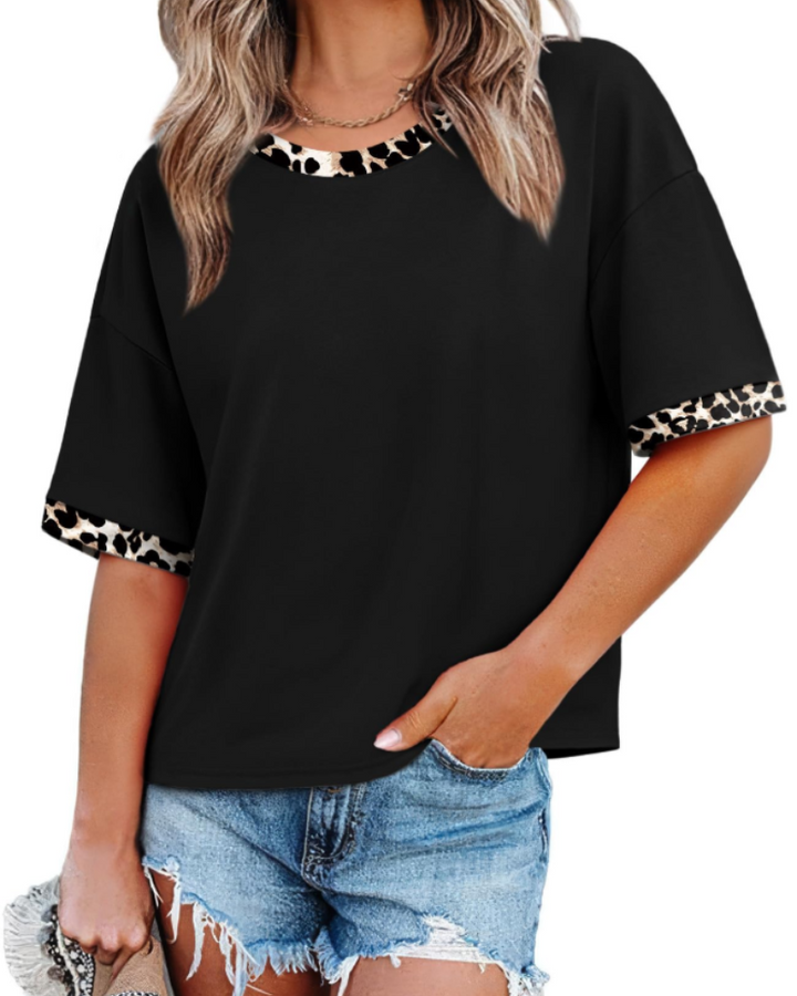 Ilara Damen-T-Shirt – Oversize Color Block, Rundhalsausschnitt & lässiger Loose Fit Top