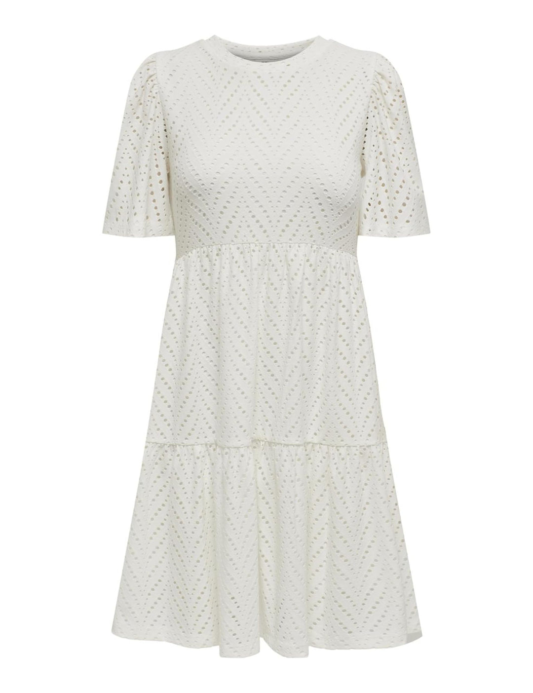 Althea Vestito Mini Donna – Maniche Corte, Motivo Traforato & A-Line Estivo