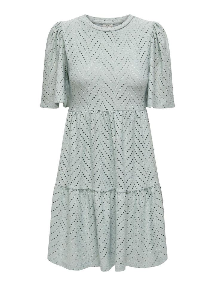 Althea Vestito Mini Donna – Maniche Corte, Motivo Traforato & A-Line Estivo