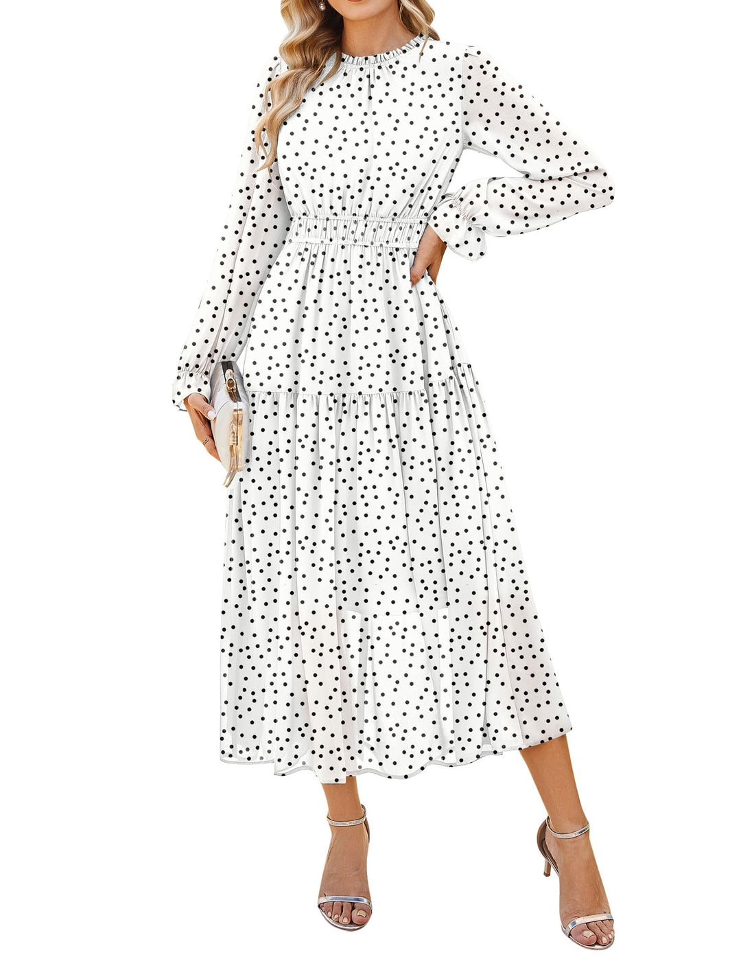 Briseis Damen Maxikleid – Floraler Chiffon, Lange Ärmel & Elegante A-Linie