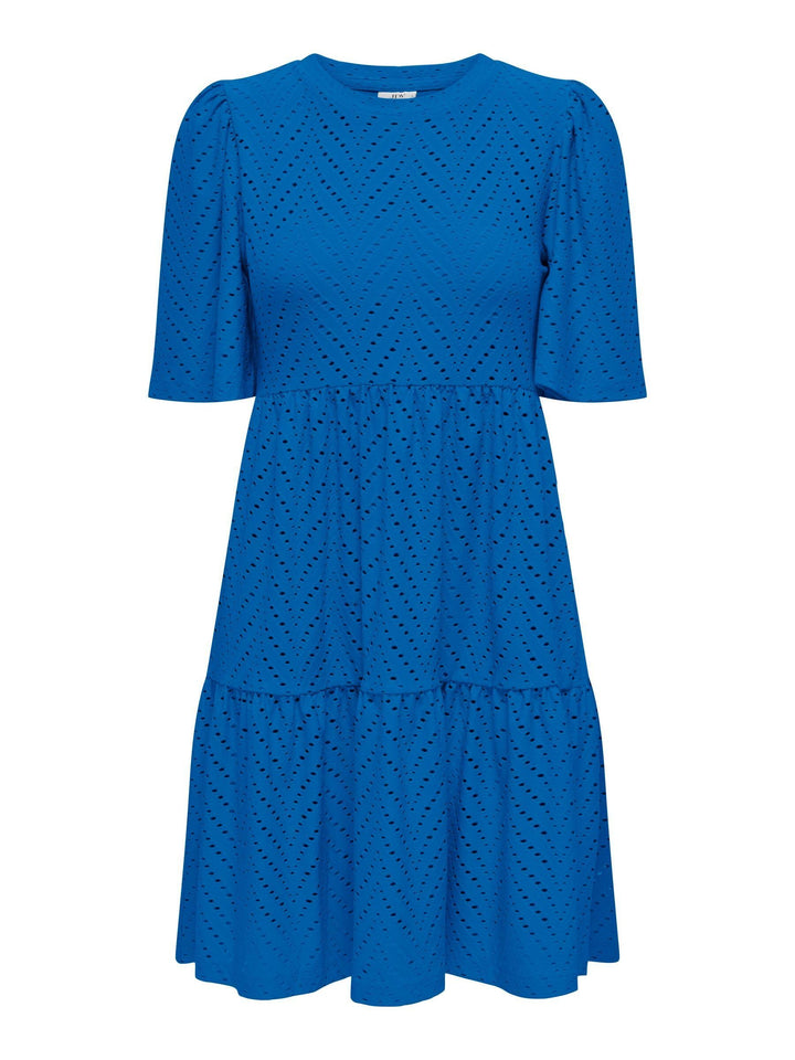 Althea Vestito Mini Donna – Maniche Corte, Motivo Traforato & A-Line Estivo