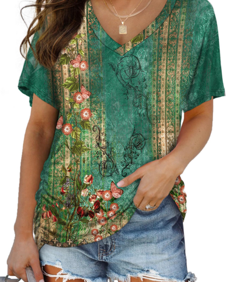 Venya Top Donna – Scollo a V, Maniche Dolman & T-Shirt Casual con Drappeggio Laterale