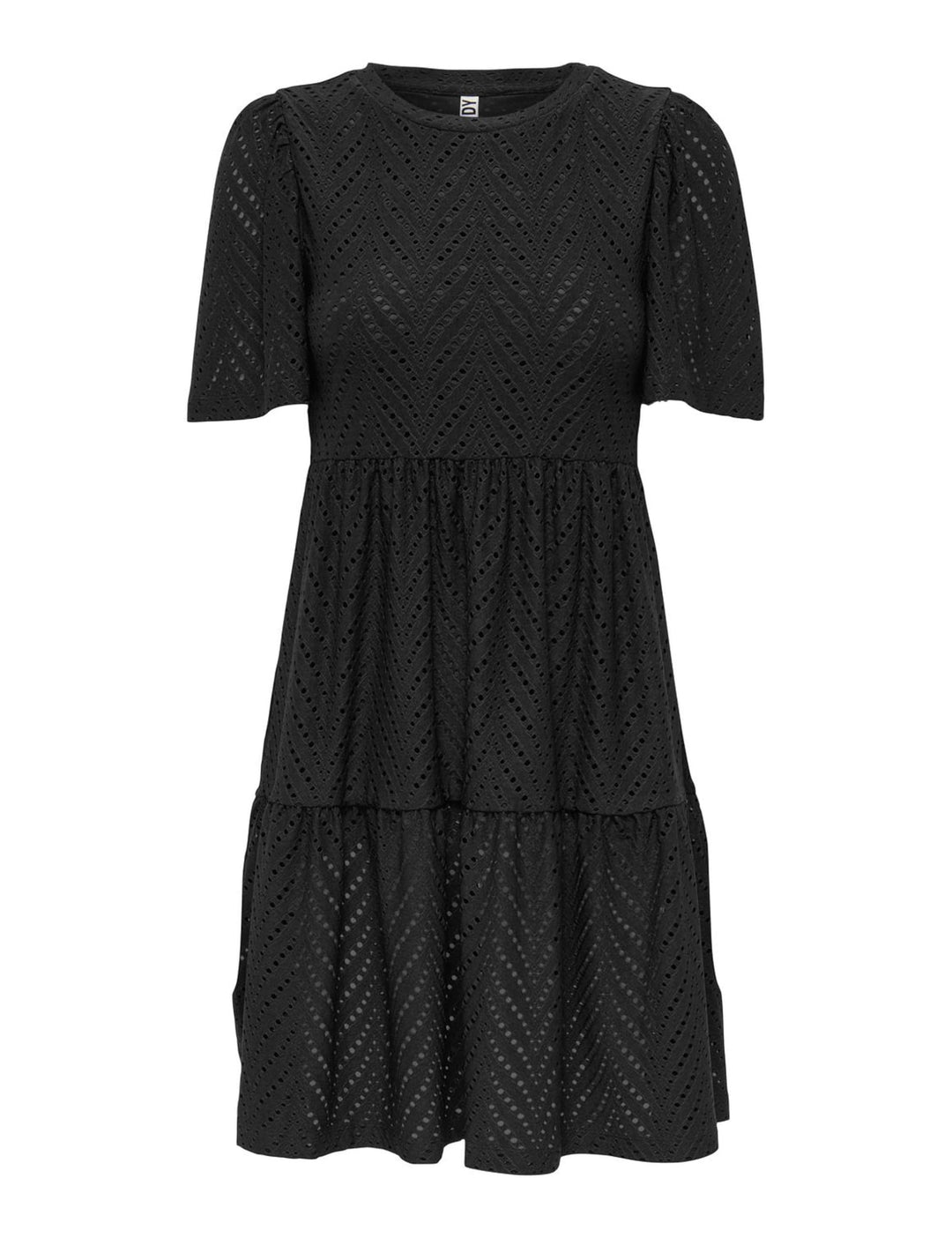 Althea Vestito Mini Donna – Maniche Corte, Motivo Traforato & A-Line Estivo