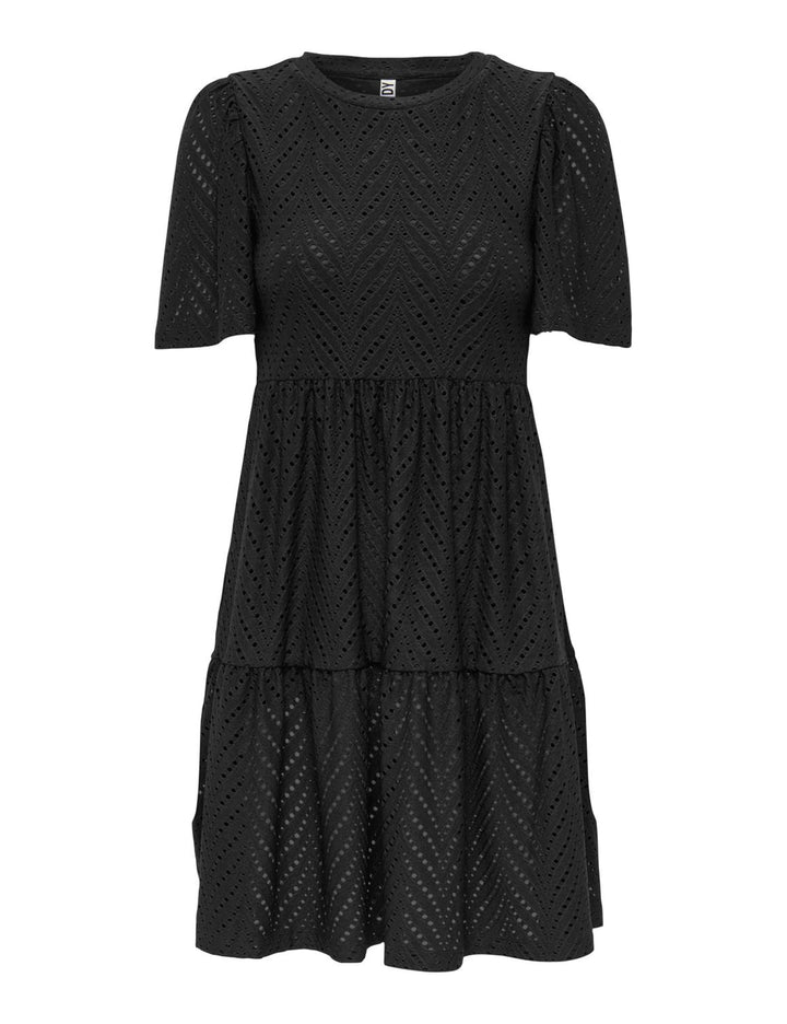 Althea Vestito Mini Donna – Maniche Corte, Motivo Traforato & A-Line Estivo