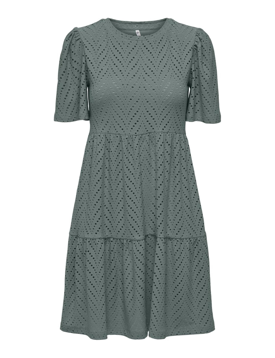 Althea Vestito Mini Donna – Maniche Corte, Motivo Traforato & A-Line Estivo