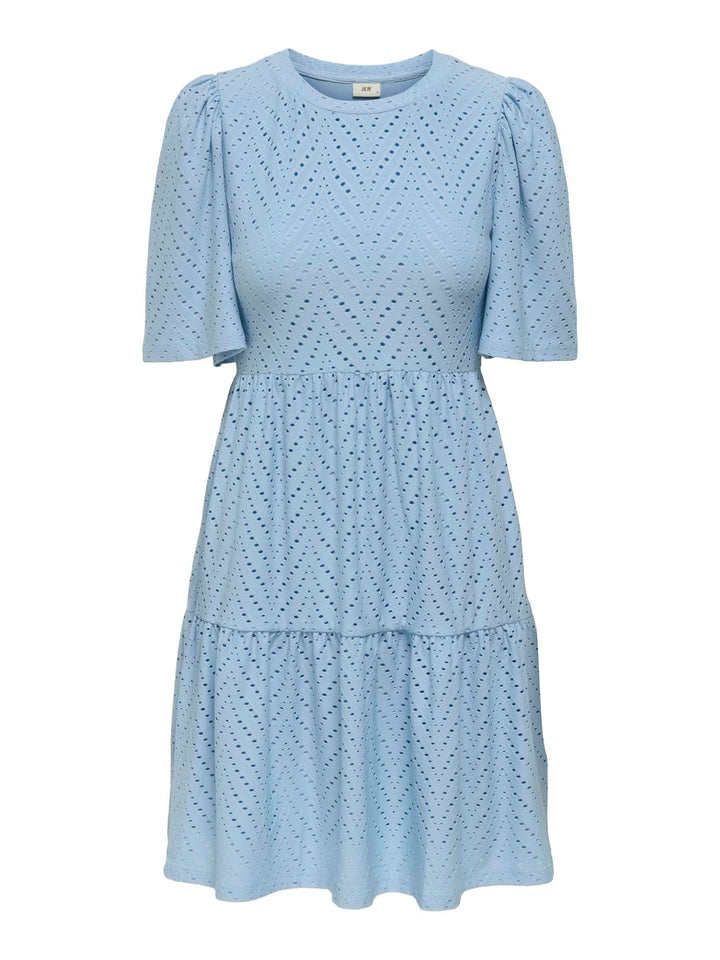 Althea Vestito Mini Donna – Maniche Corte, Motivo Traforato & A-Line Estivo