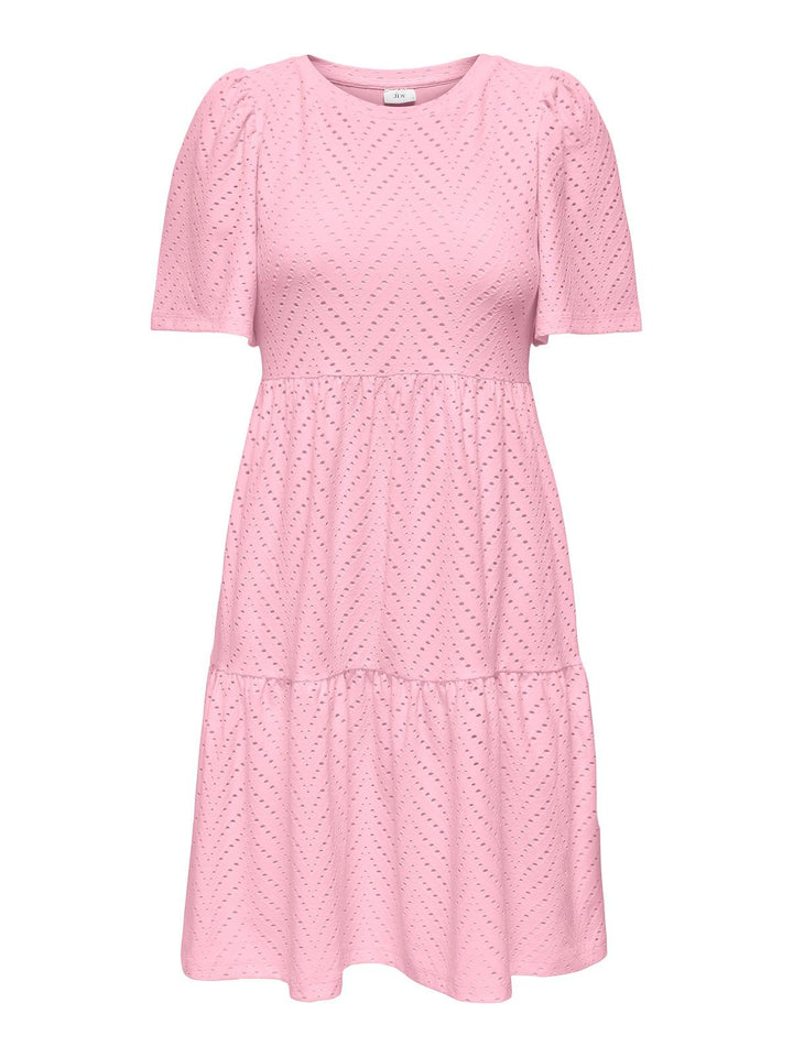Althea Vestito Mini Donna – Maniche Corte, Motivo Traforato & A-Line Estivo