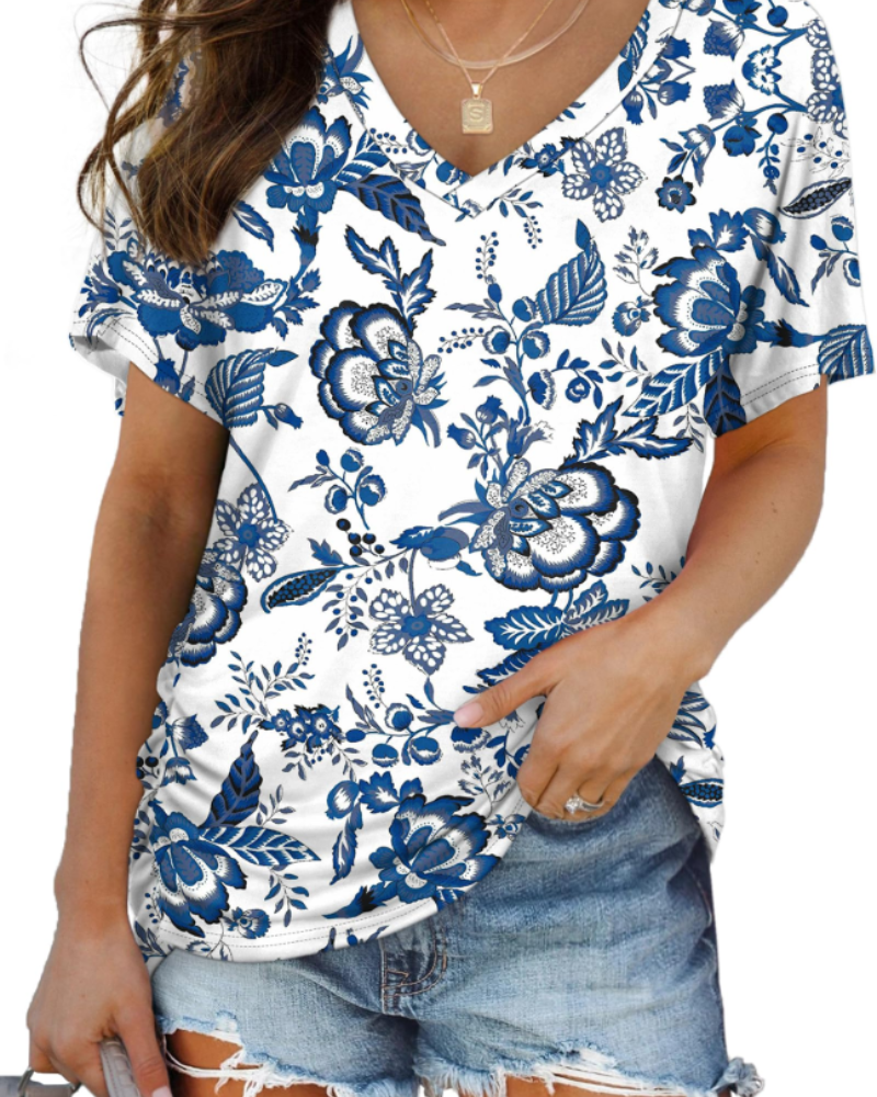 Venya Top Donna – Scollo a V, Maniche Dolman & T-Shirt Casual con Drappeggio Laterale