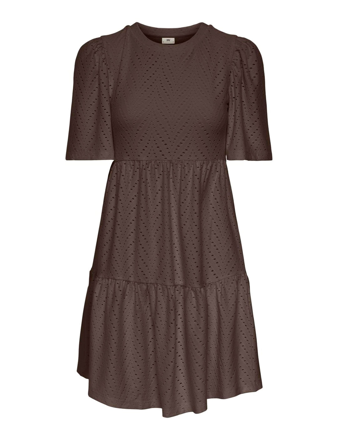 Althea Vestito Mini Donna – Maniche Corte, Motivo Traforato & A-Line Estivo