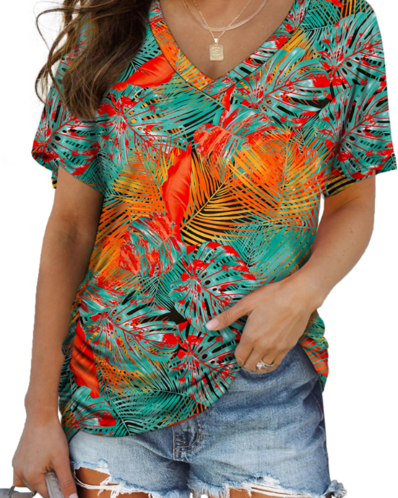 Venya Top Donna – Scollo a V, Maniche Dolman & T-Shirt Casual con Drappeggio Laterale