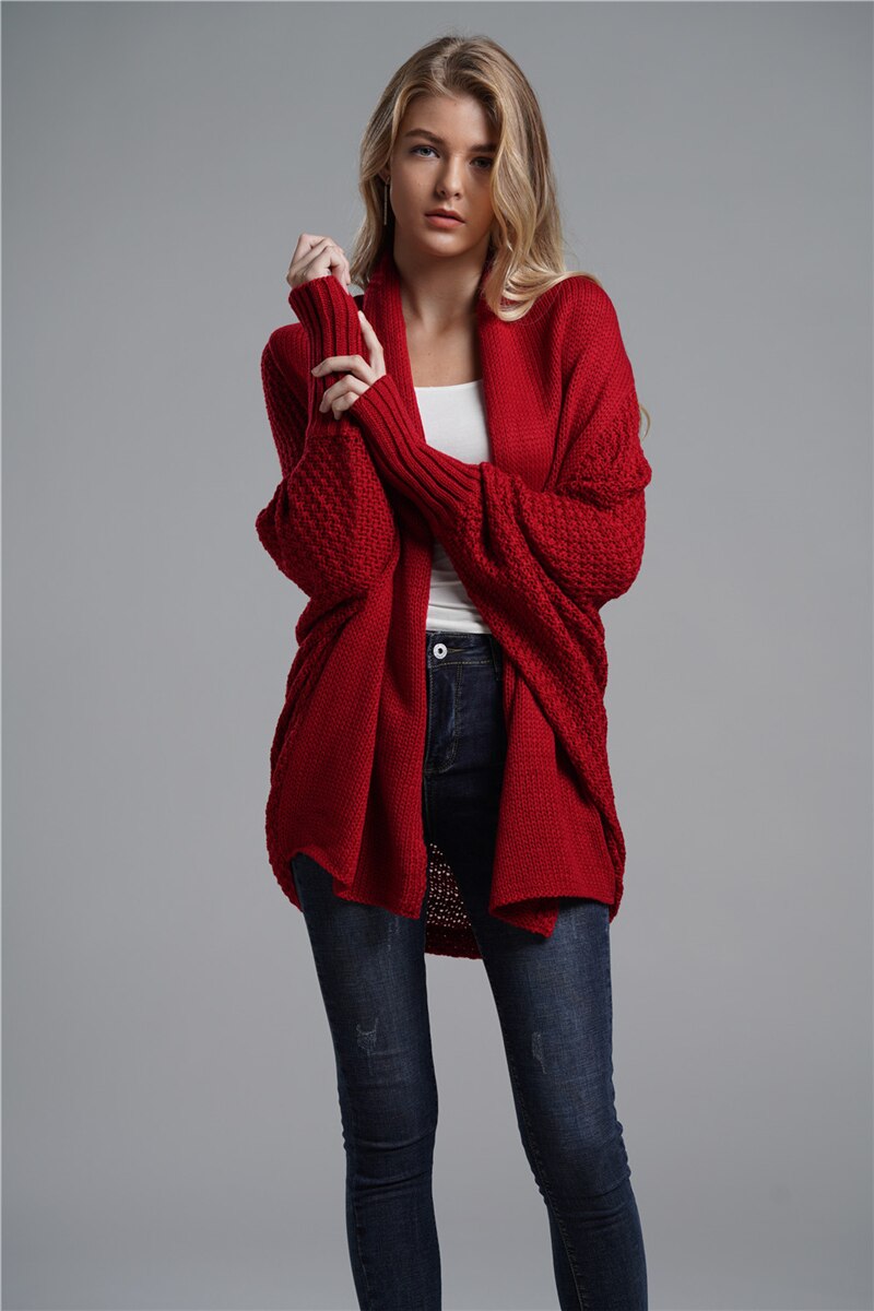 Jalen Cardigan Donna Oversize in Maglia – Collo Sciallato, Morbido & Stile Elegante