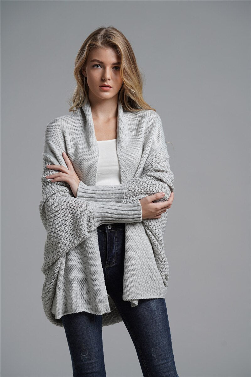 Jalen Cardigan Donna Oversize in Maglia – Collo Sciallato, Morbido & Stile Elegante