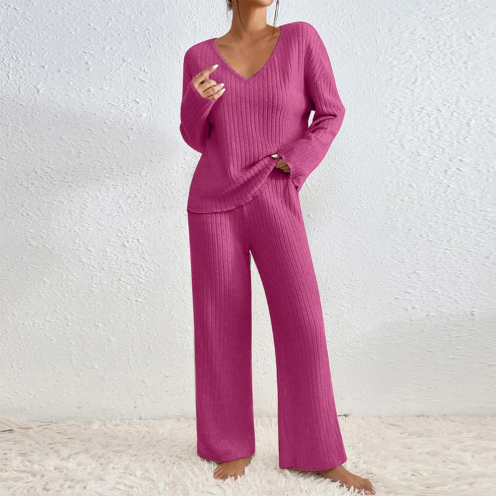 Set Elin Loungewear Donna cu Dungi – Confortabil, La Modă și Două Piese Casual