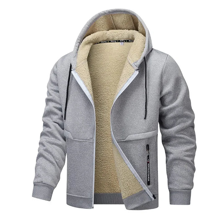 Pánská casual fleecová bunda s dlouhým rukávem | Zimní