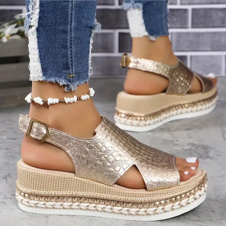 Maëlle | Elegantes sandalias con cuña y plataforma para mujer
