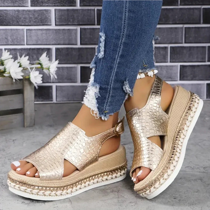 Maëlle | Elegantes sandalias con cuña y plataforma para mujer