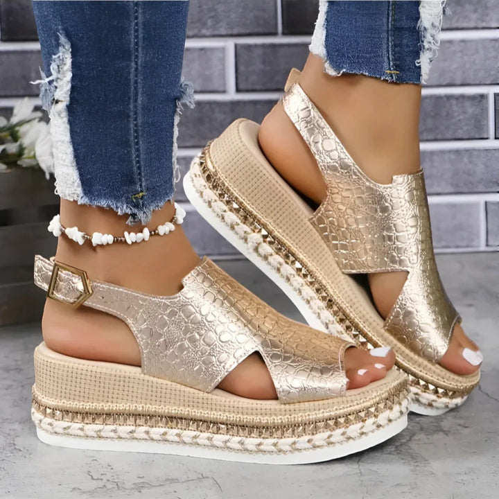 Maëlle | Elegantes sandalias con cuña y plataforma para mujer