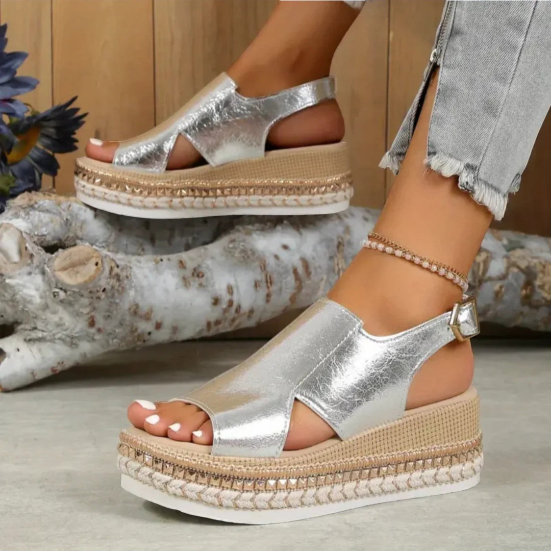 Maëlle | Elegantes sandalias con cuña y plataforma para mujer