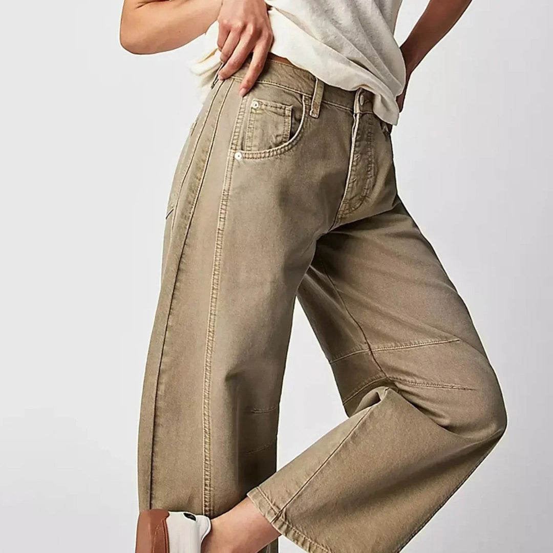 Calista | Pantaloni In Denim Casual A Gamba Larga Per Donna