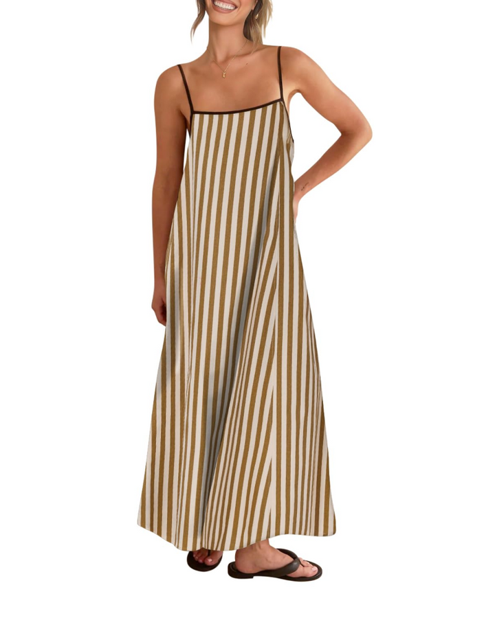 Shania Rochie Maxi pentru Femei – In cu Bretele, Spate Decupat & Rochie Estivală Casual Elegantă