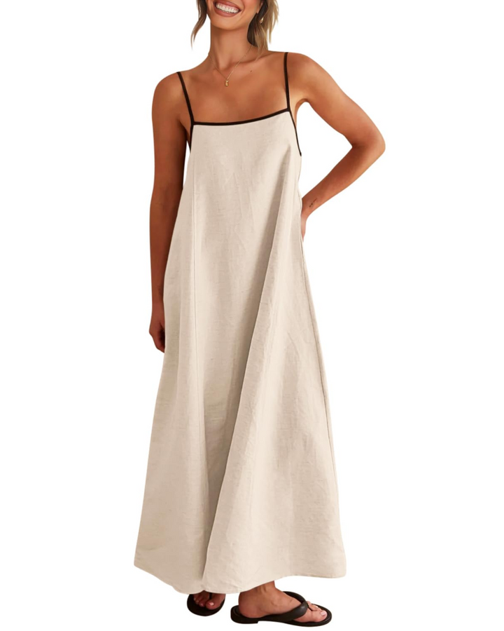 Shania Rochie Maxi pentru Femei – In cu Bretele, Spate Decupat & Rochie Estivală Casual Elegantă