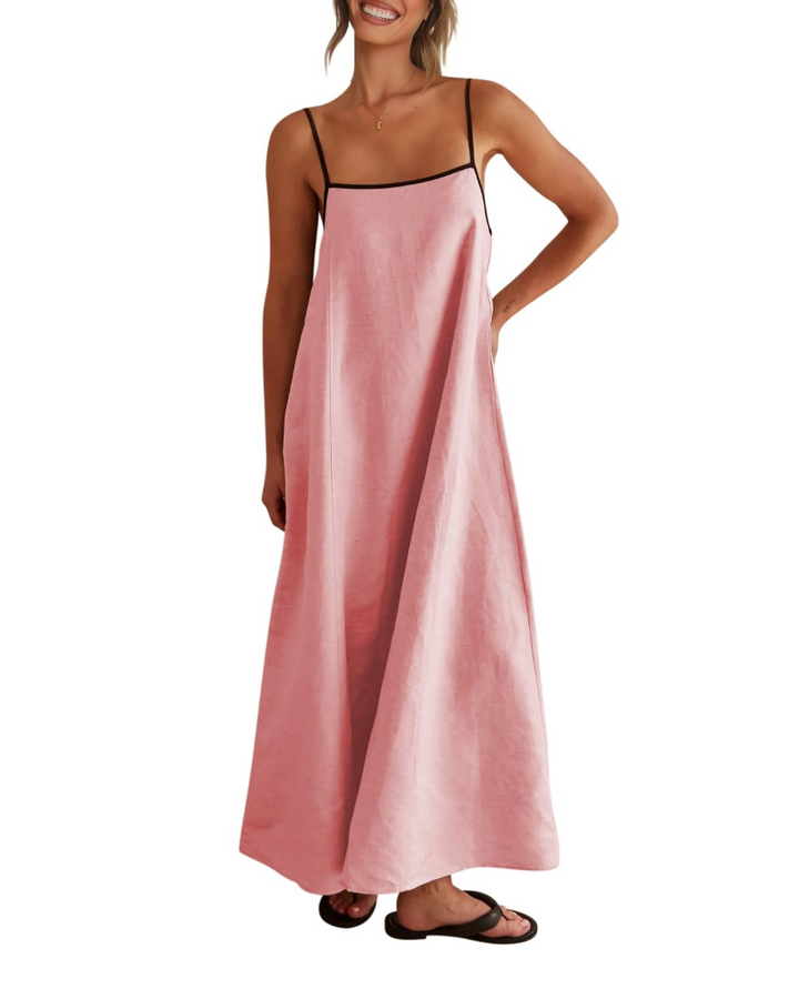 Shania Rochie Maxi pentru Femei – In cu Bretele, Spate Decupat & Rochie Estivală Casual Elegantă