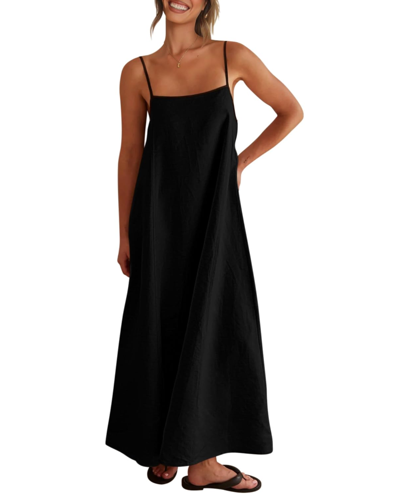 Shania Rochie Maxi pentru Femei – In cu Bretele, Spate Decupat & Rochie Estivală Casual Elegantă