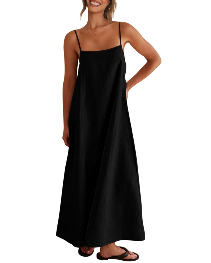Shania Rochie Maxi pentru Femei – In cu Bretele, Spate Decupat & Rochie Estivală Casual Elegantă