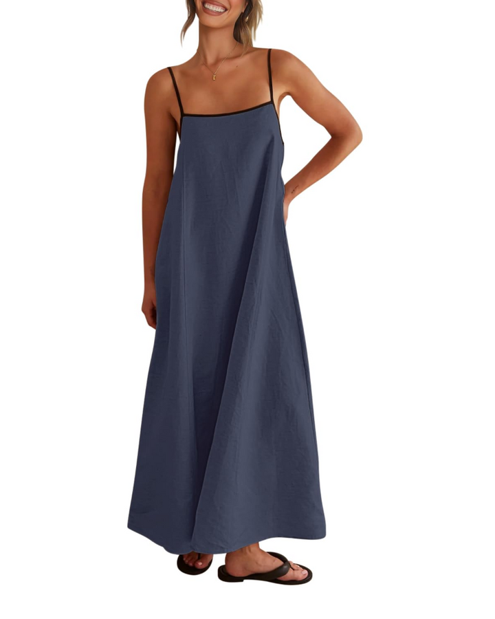 Shania Rochie Maxi pentru Femei – In cu Bretele, Spate Decupat & Rochie Estivală Casual Elegantă