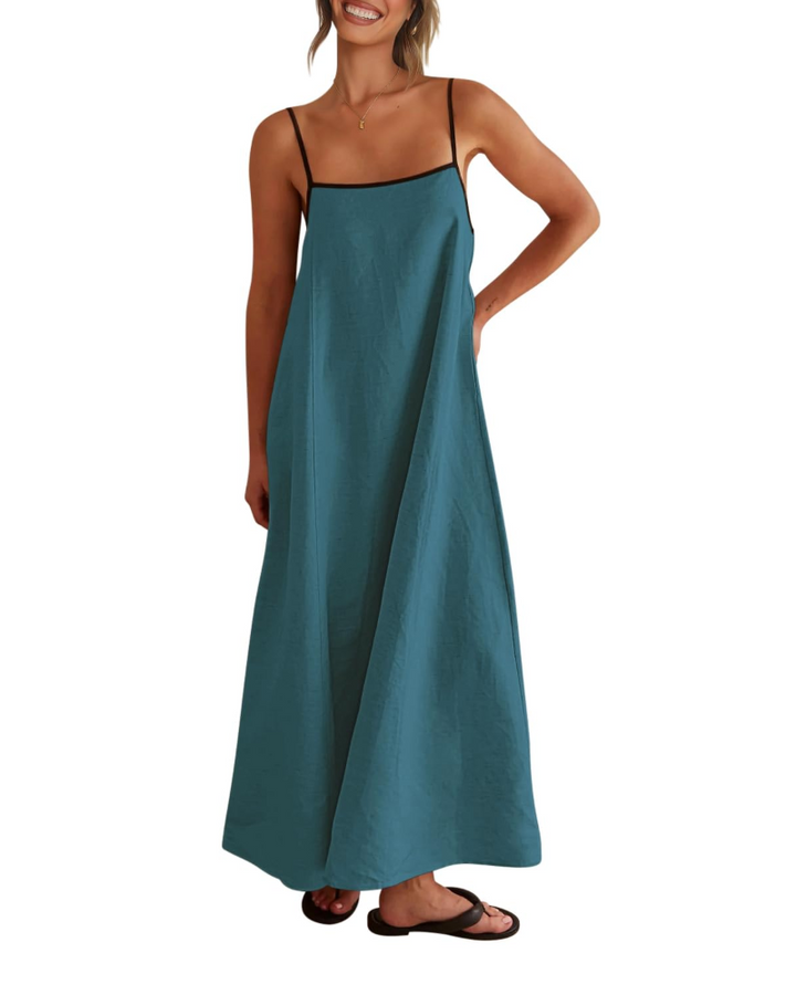 Shania Rochie Maxi pentru Femei – In cu Bretele, Spate Decupat & Rochie Estivală Casual Elegantă