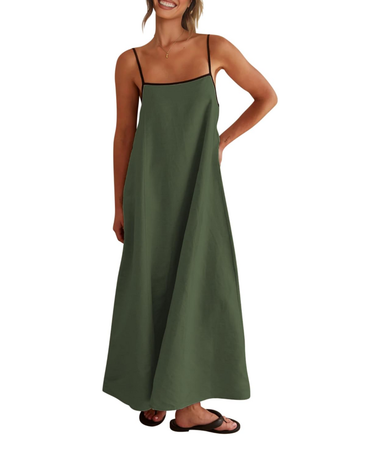 Shania Rochie Maxi pentru Femei – In cu Bretele, Spate Decupat & Rochie Estivală Casual Elegantă