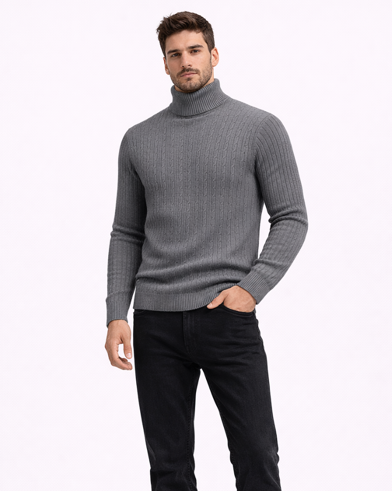 Stefano Maglione Uomo Guler Înalt – Pulover De Iarnă Elegant Din Tricot Moale