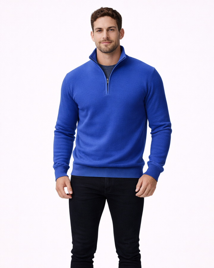 Dominic Maglione Bărbați Mezza Zip – Pulover Elegant Slim Fit Stil Modern