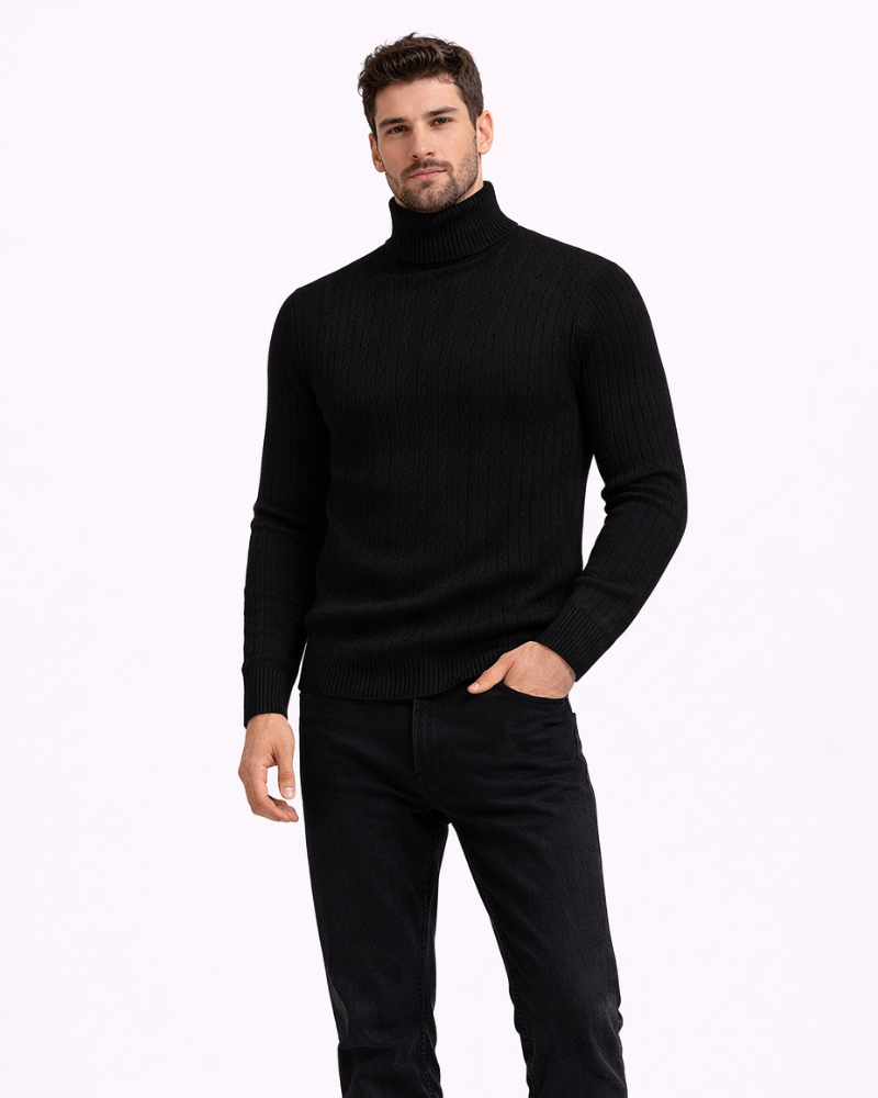 Stefano Maglione Uomo Guler Înalt – Pulover De Iarnă Elegant Din Tricot Moale