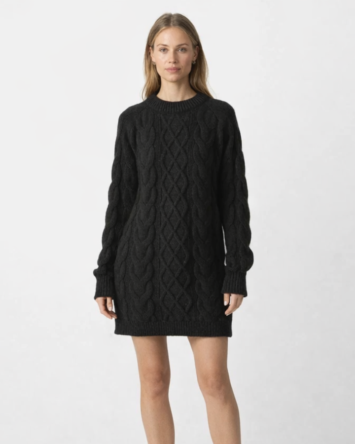 Pulover Arianna Maglione Intrecciato Donna – Pulover cu Guler Rotund Moale Elegant de Iarnă