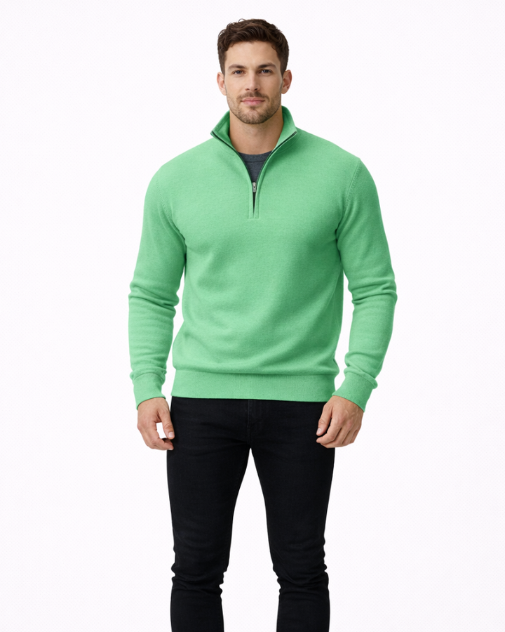 Dominic Maglione Bărbați Mezza Zip – Pulover Elegant Slim Fit Stil Modern