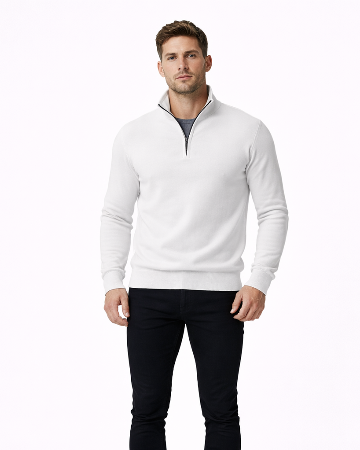 Dominic Maglione Bărbați Mezza Zip – Pulover Elegant Slim Fit Stil Modern