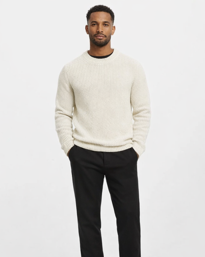 Edward Maglione Uomo Basic – Pulover din Tricot Moale Stil Casual de Toamnă