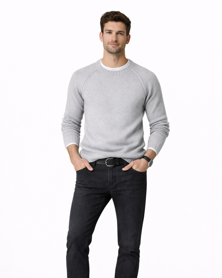Niclas Maglione Bărbați Guler Rotund – Pulover Moale Elegant Stil Clasic Casual