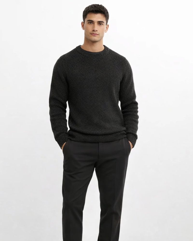 Edward Maglione Uomo Basic – Pulover din Tricot Moale Stil Casual de Toamnă