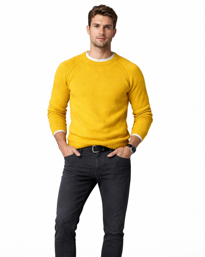 Niclas Maglione Bărbați Guler Rotund – Pulover Moale Elegant Stil Clasic Casual