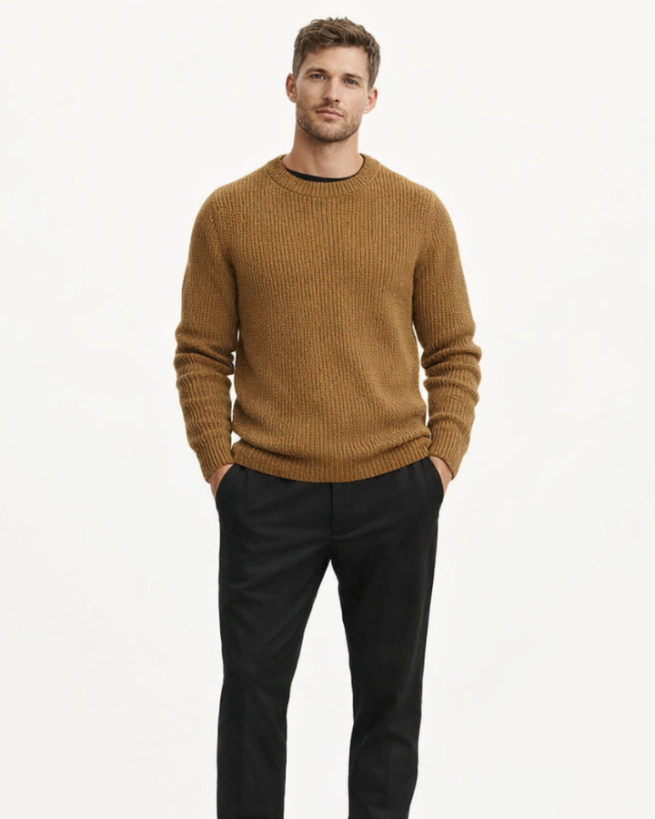 Edward Maglione Uomo Basic – Pulover din Tricot Moale Stil Casual de Toamnă
