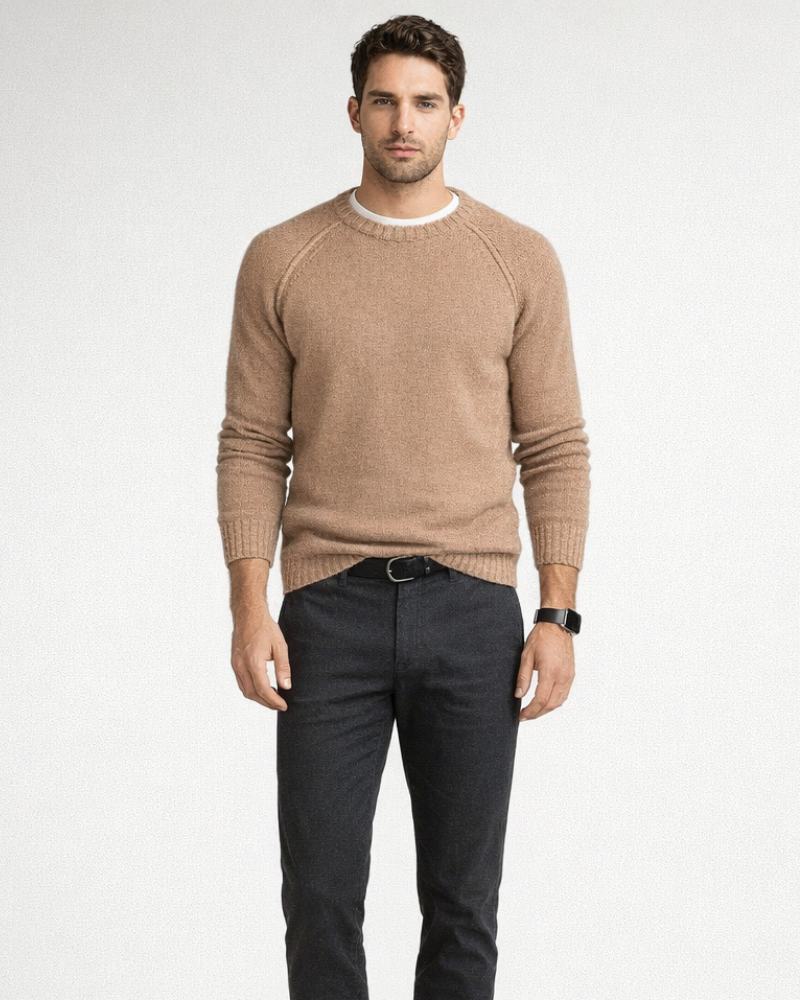 Niclas Maglione Bărbați Guler Rotund – Pulover Moale Elegant Stil Clasic Casual