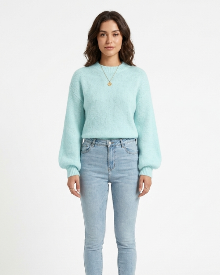 Gigi Maglione Donna Oversize – Pulover cu dungi și mâneci bufante moi
